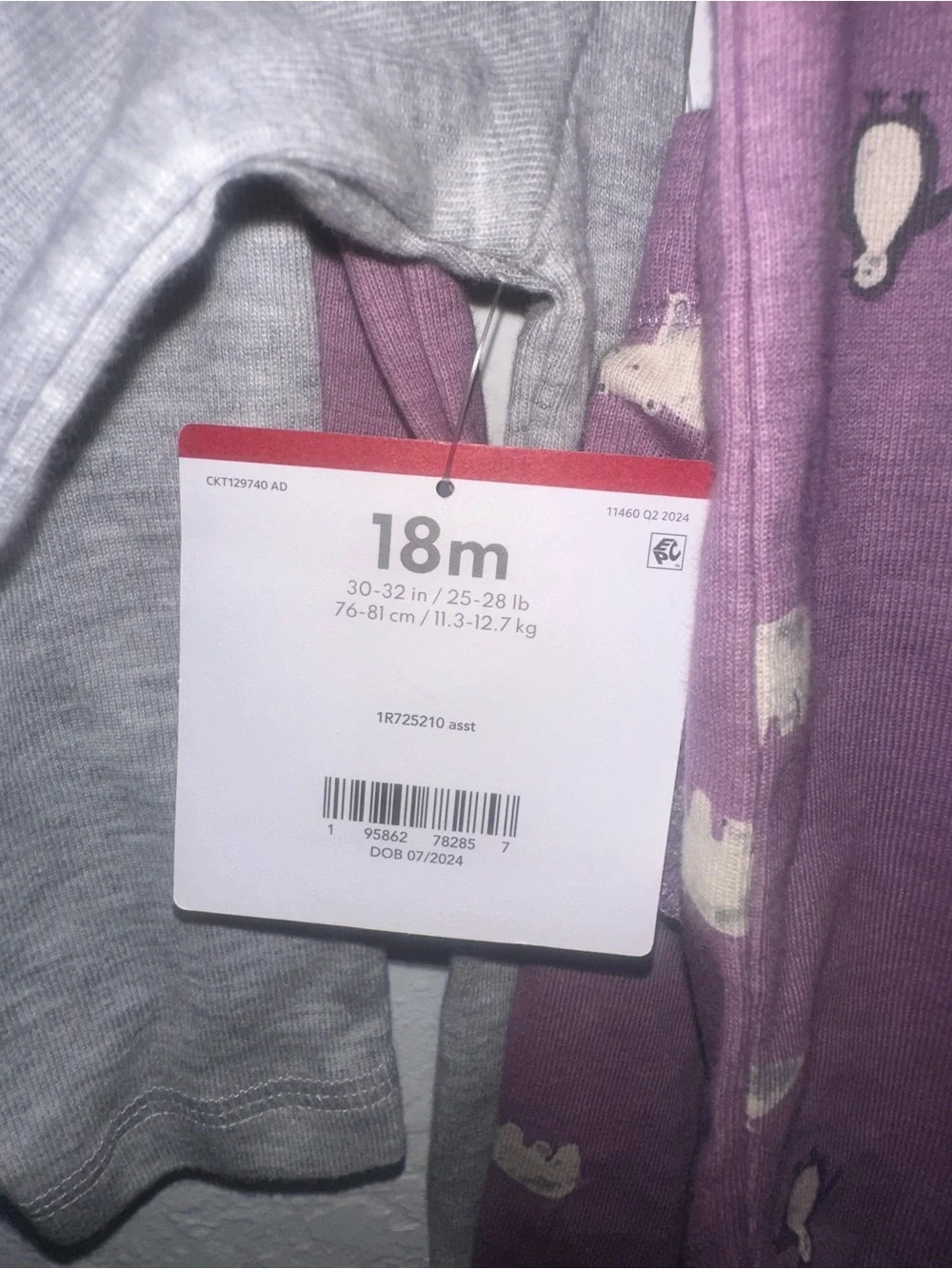 Carter's Baby Penguin 3 Piece Set - Gray & Plum